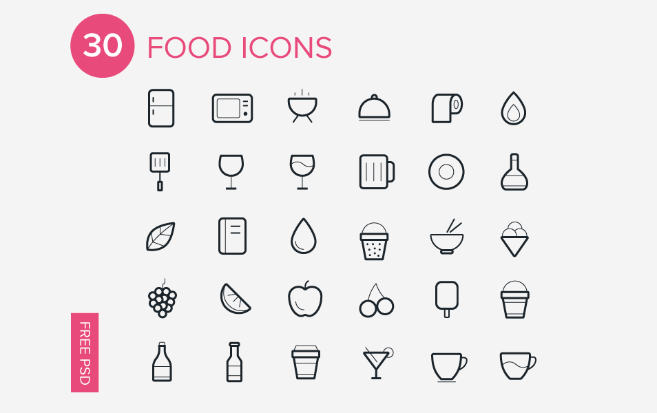 30 Foods Icons-Free Icon Set