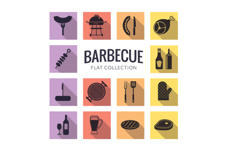 Barbecue Flat Icon Set