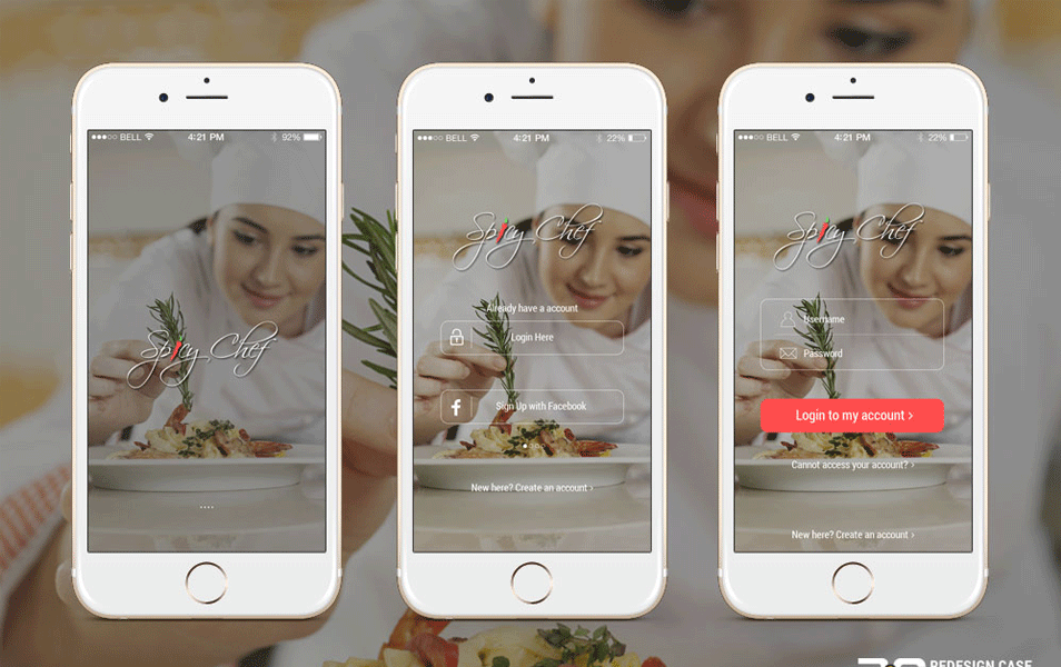 Chefs Application Mockup