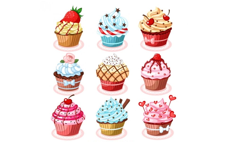 Delicious Cupcakes Illustrations