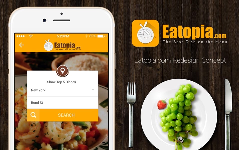 Eatopia.com Redesign Concept free mobile ui PSD