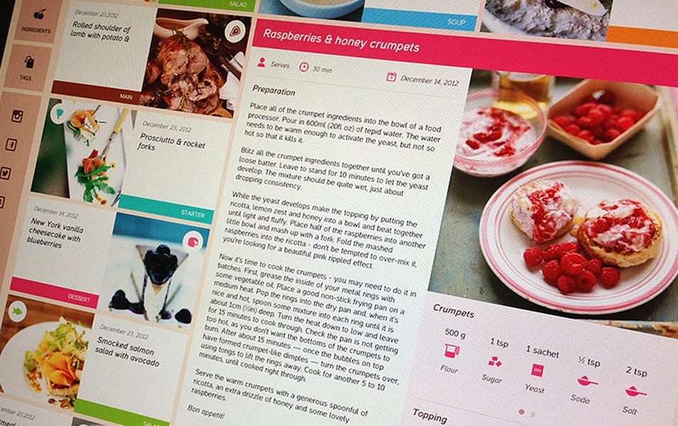 Food Blog Free Template PSD
