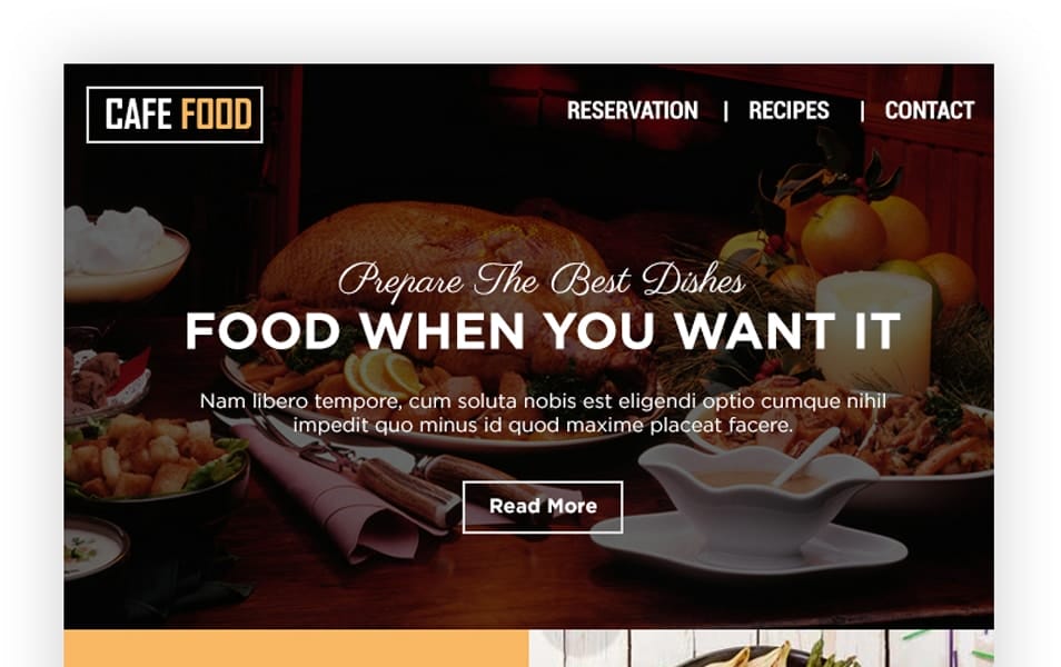Food and Restaurant E-newsletters Free PSD Template