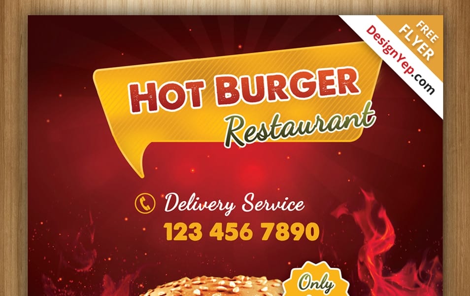 Free Burger Shop Flyer PSD Template