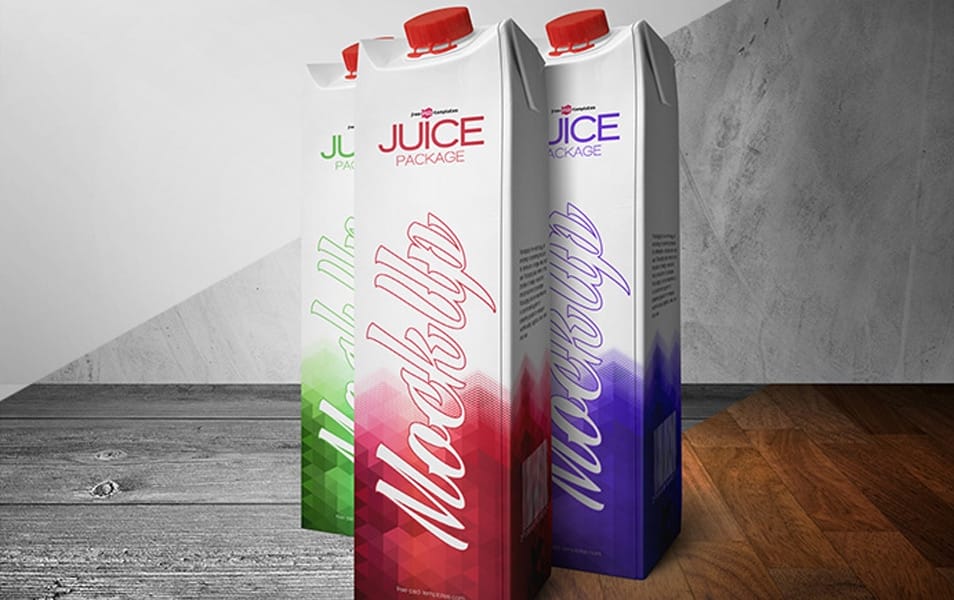 Free Juice Package Mock-up in PSD