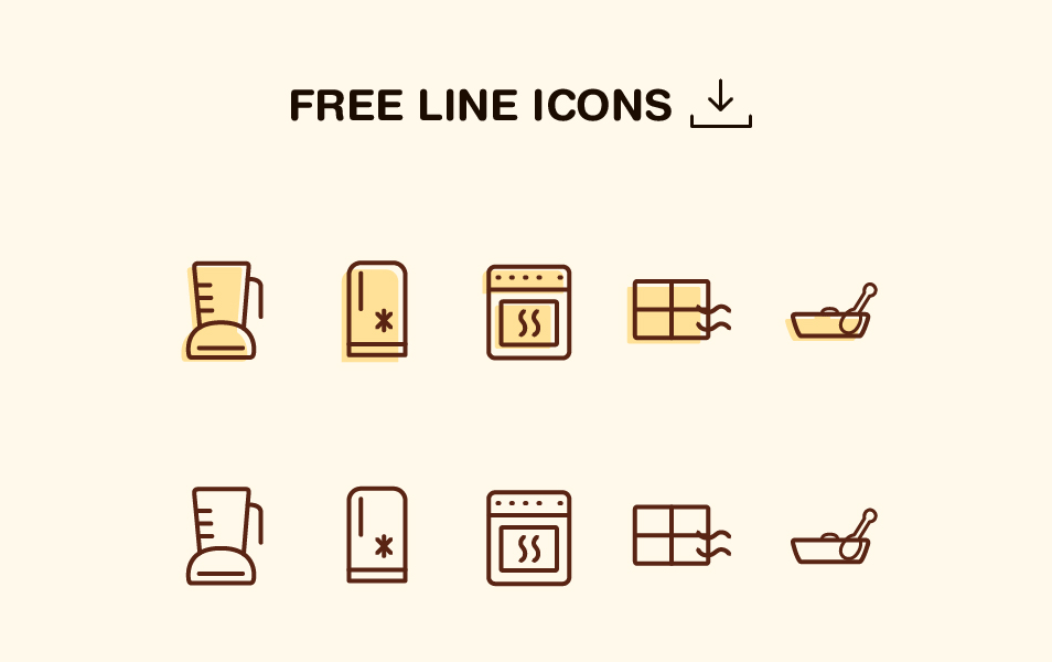 Free Line Icons Kitchen