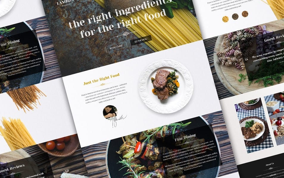 Free One Page Restaurant PSD Template