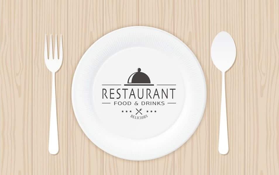 Free Restaurant Logo On Paper Plate Vector