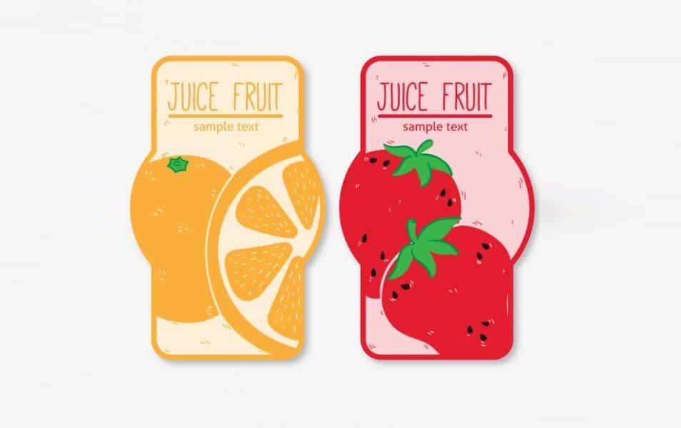 Juice fruit label set