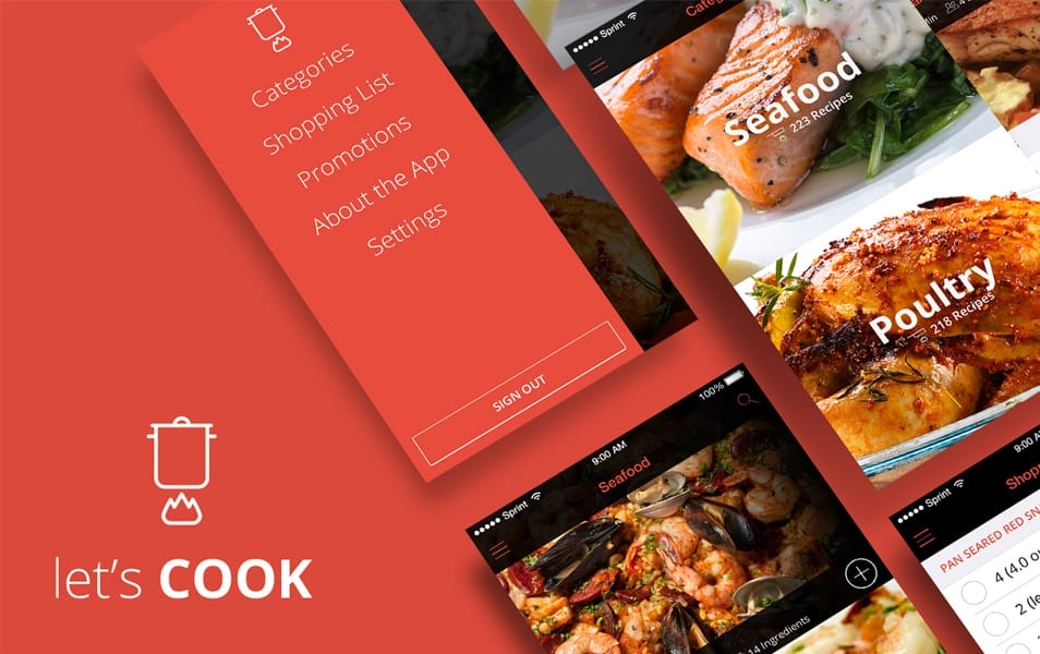 Let’s Cook – Recipe App Design Concept