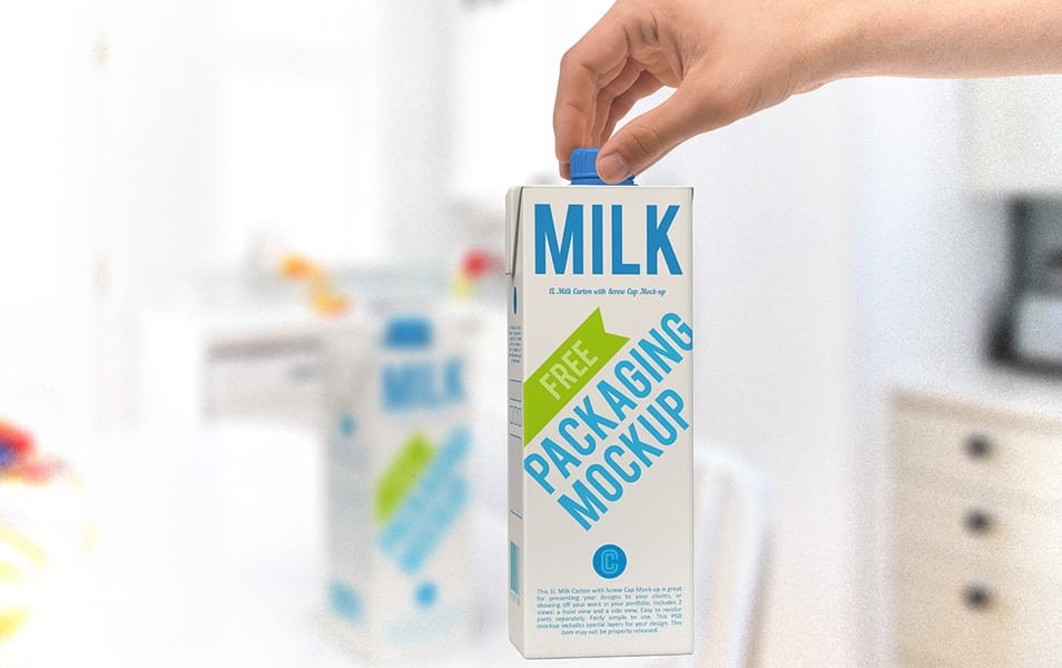 Milk Carton Free Mock-Up