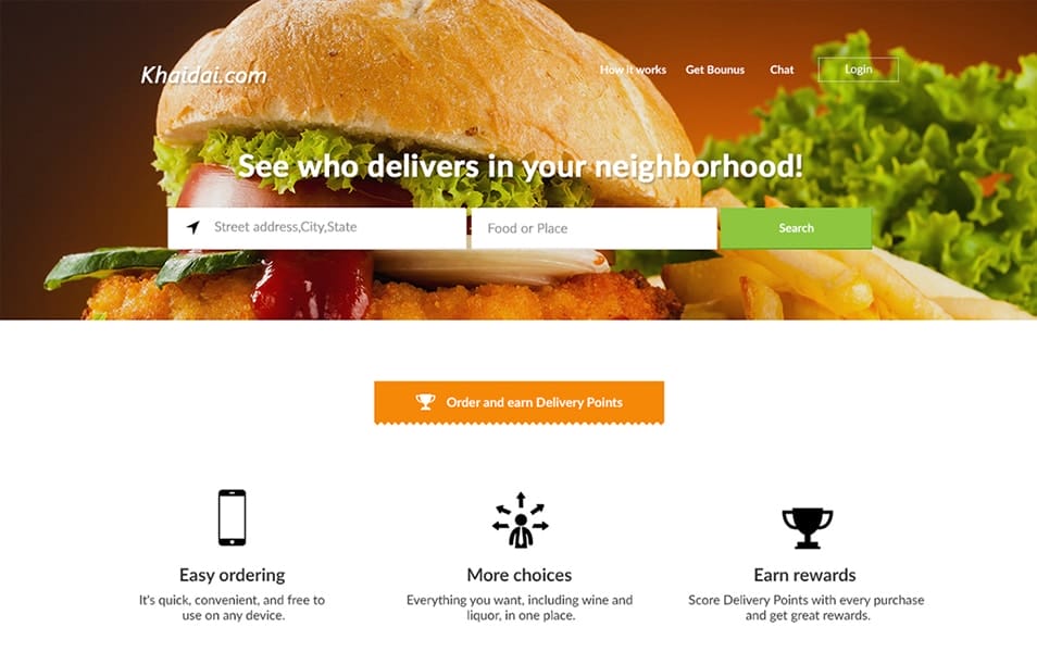Online Food Delivery Website Template Free PSD