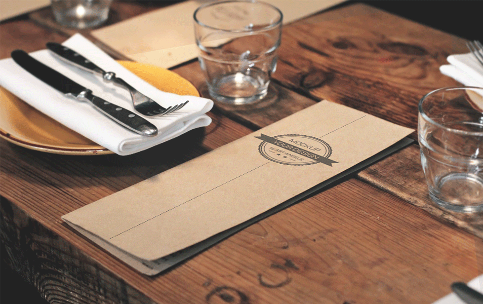Restaurant Menu Mockup Free PSD