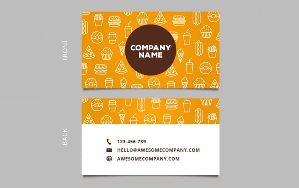 Sketches food business card