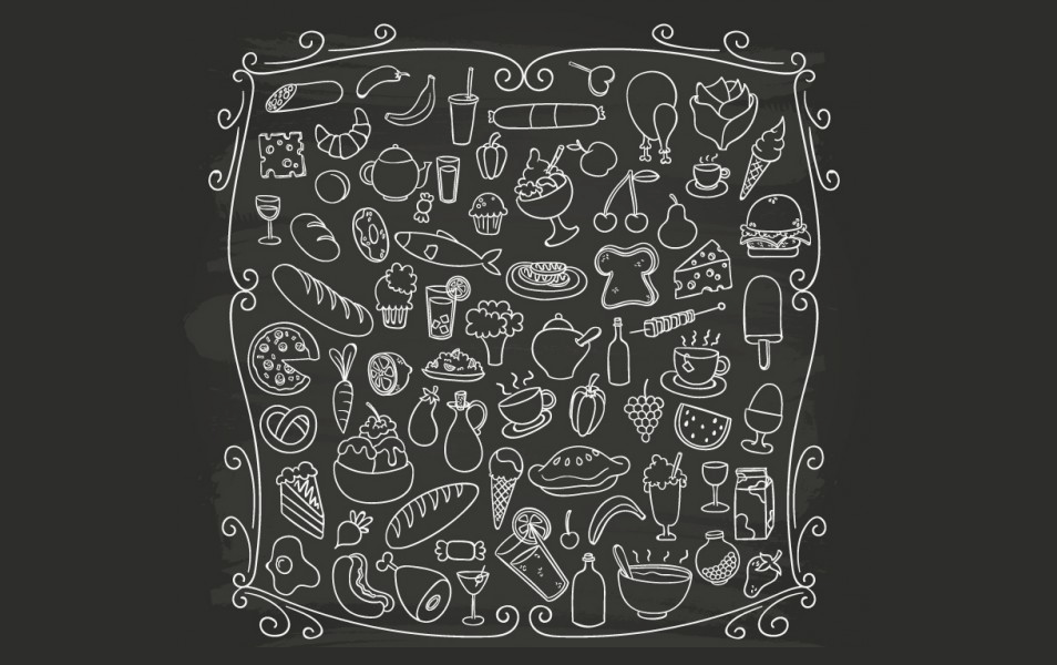 Sketchy Food on Blackboard