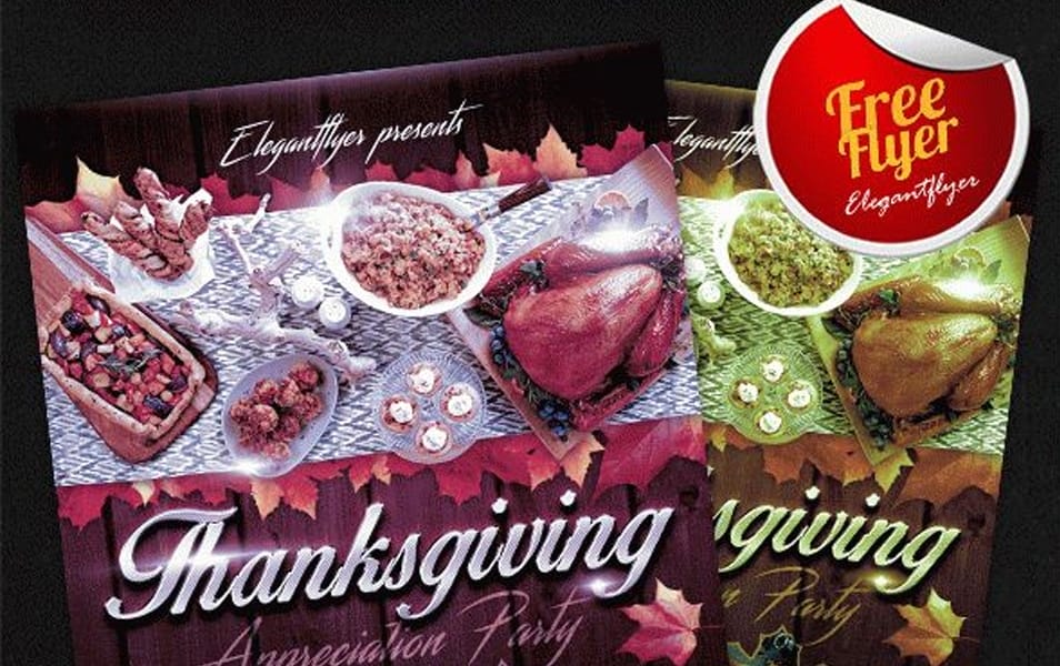Thanksgiving Design V02 – Free Flyer PSD Template + Facebook Cover