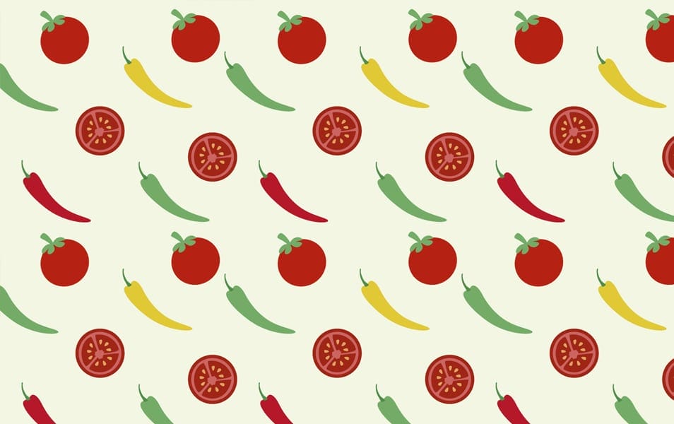Tomatoes and peppers background