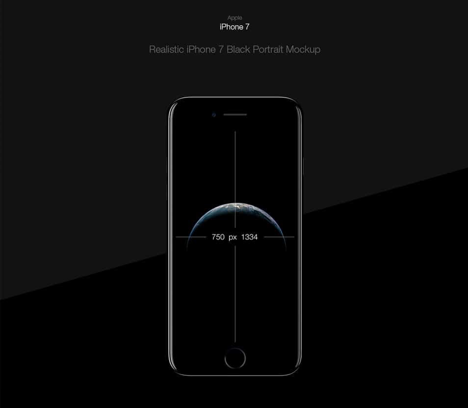 iPhone 7 Black - Free PSD Mockup