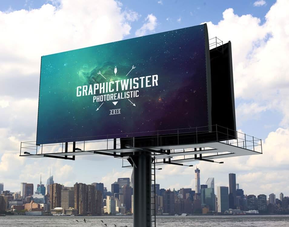 Billboard Mockup With Separated Background