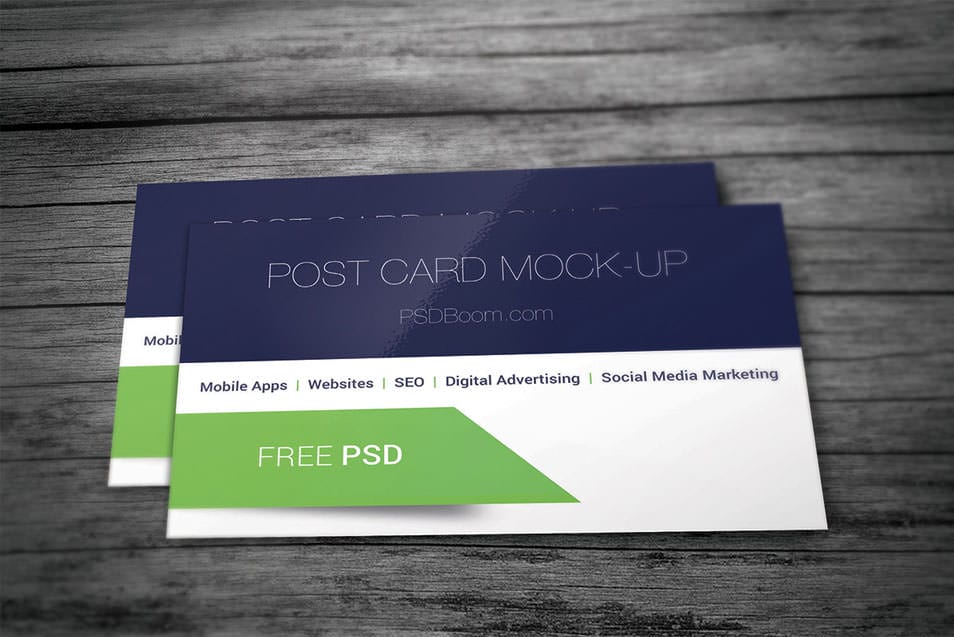 Free PSD Post Card Mockup