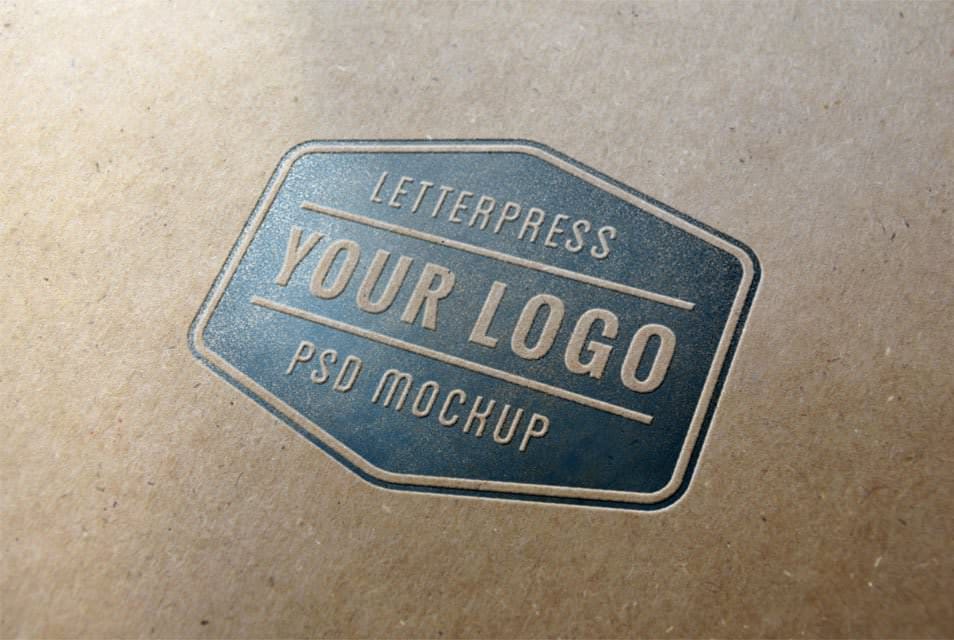 Letterpress Logo MockUp 1