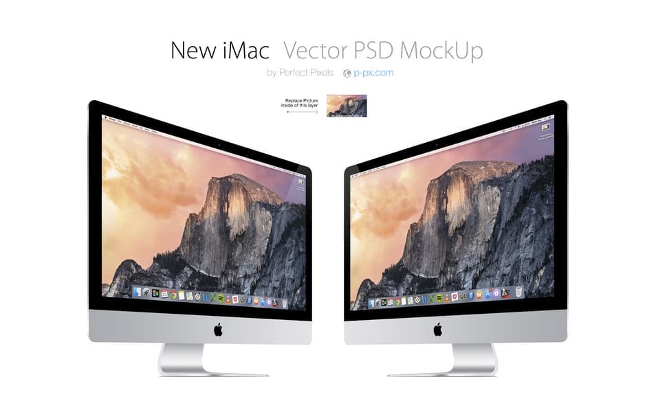 New iMac Vector PSD Mockup