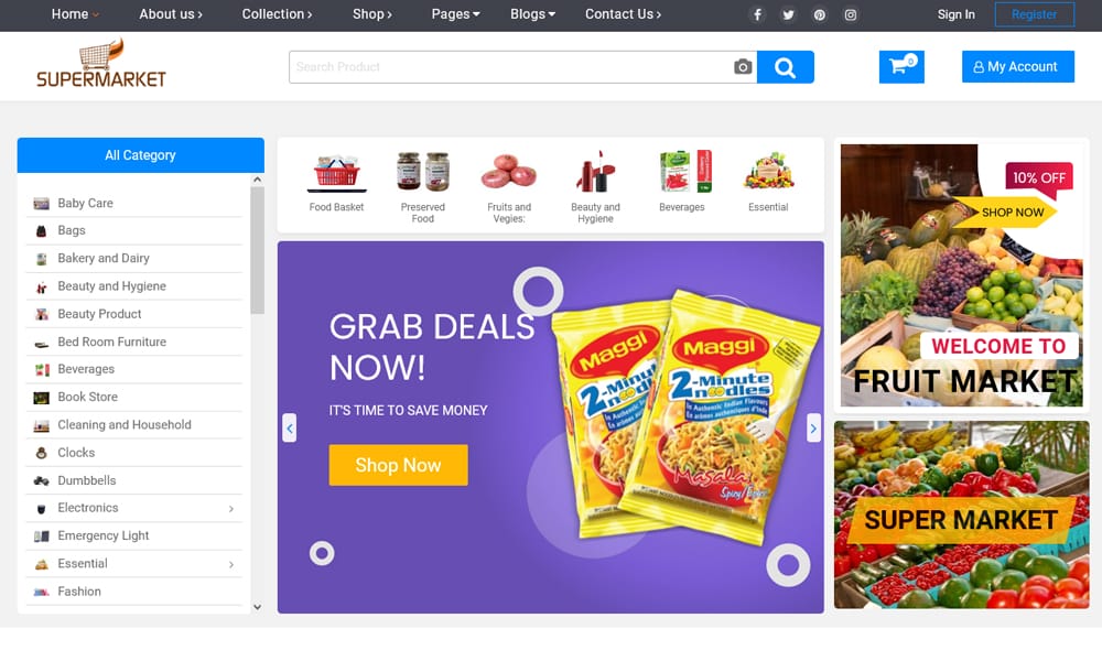 Supermarket Ecommerce Store