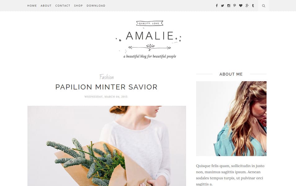 Amalie Responsive Blogger Template
