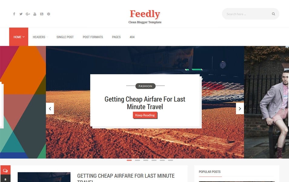 Feedly Responsive Blogger Template