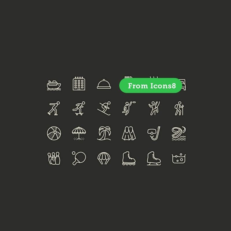 Free Leisure Line Icon Set