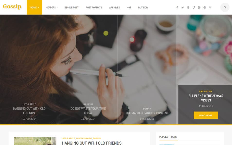 Gossip Responsive Blogger Template