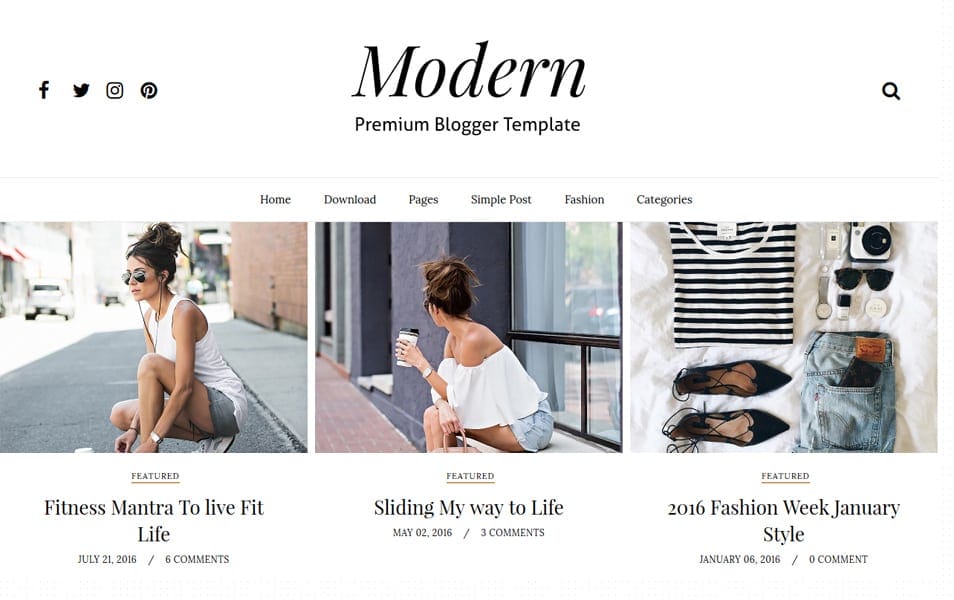 Modern Grid Responsive Blogger Template
