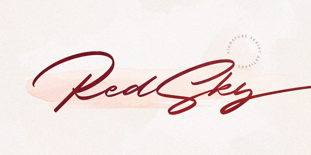 Redsky Signature Script Font