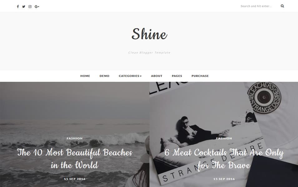 Shine Responsive Blogger Template