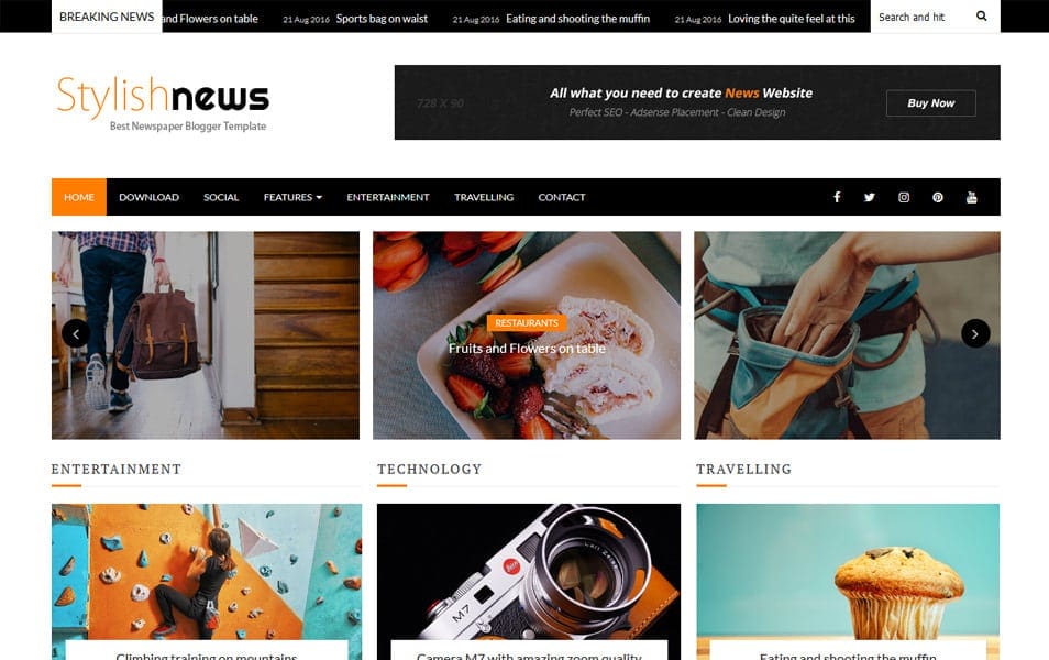 Stylish News Responsive Blogger Template