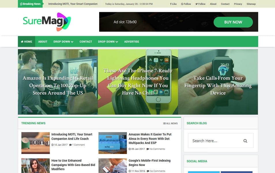 Sure Mag Responsive Blogger Template