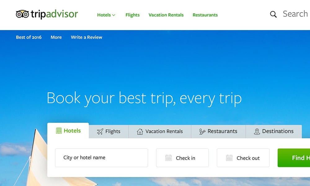 TripAdvisor Homepage Redesign Concept