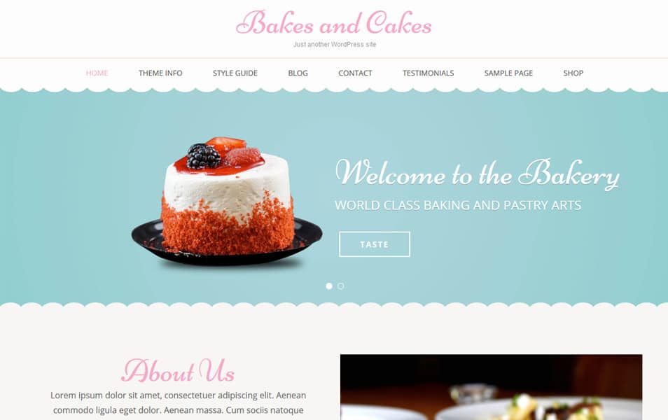 Bakes And Cakes Responsive WordPress Theme