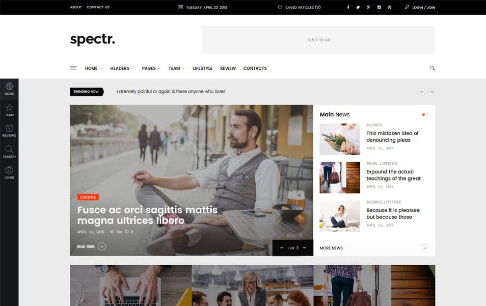 Spectr - Magazine & Blog WordPress Theme