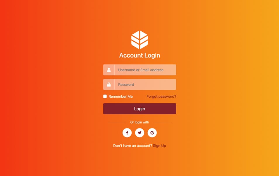 Bootstrap Login Page Template