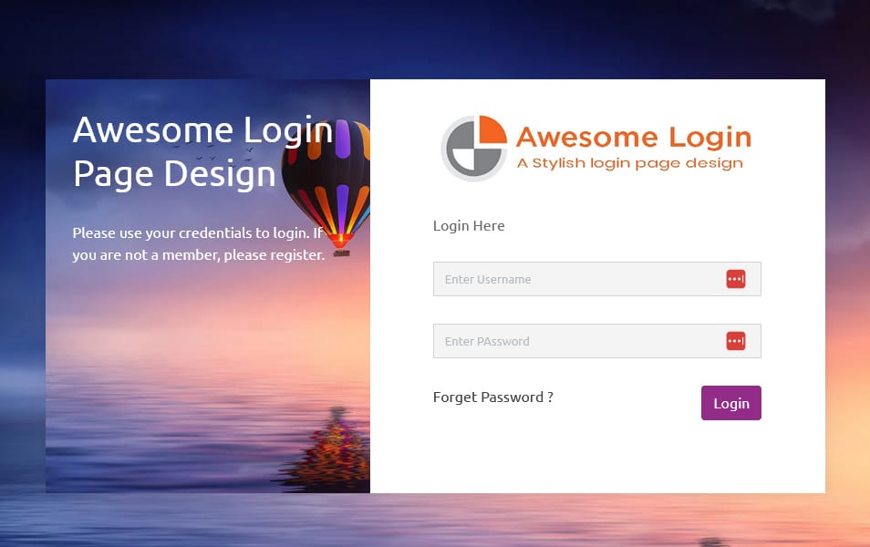 Free Responsive Html5 Login Page Template