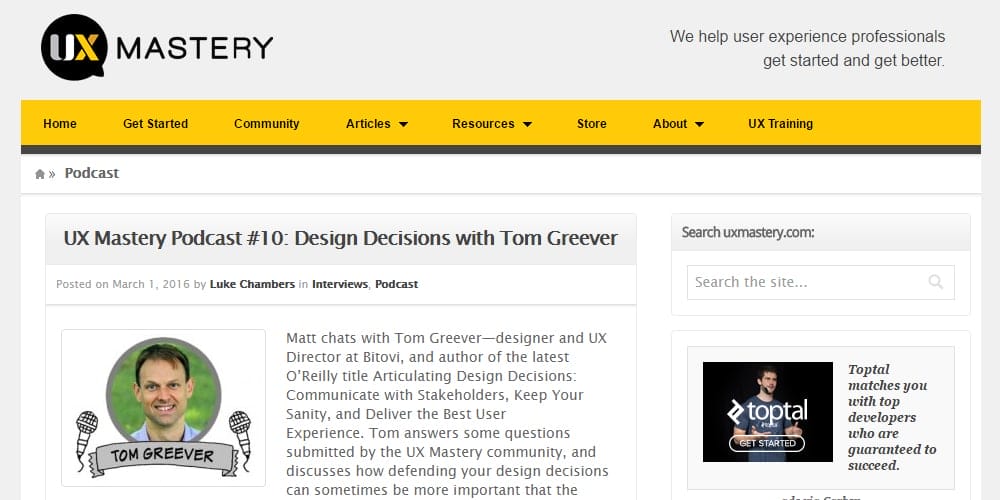 Best UI/UX Design Podcasts 14 UX Mastery Podcast