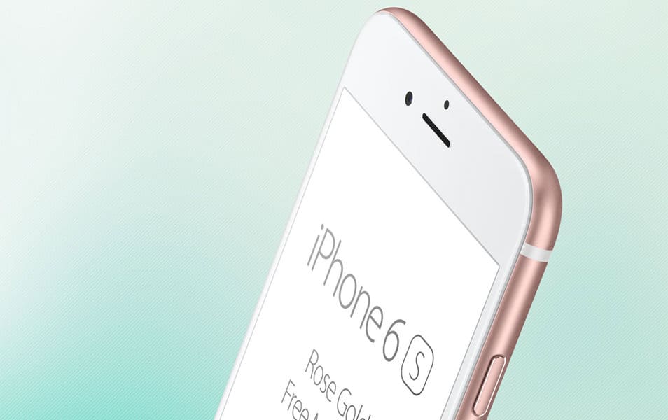 iPhone 6S Rose Gold free PSD mockup