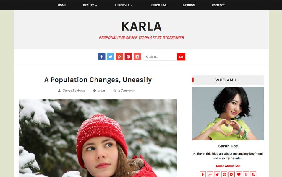 Karla Responsive Blogger Template