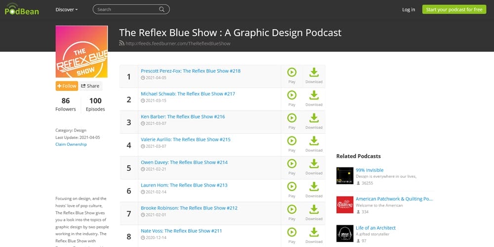 Best UI/UX Design Podcasts 60 The Reflex Blue Show