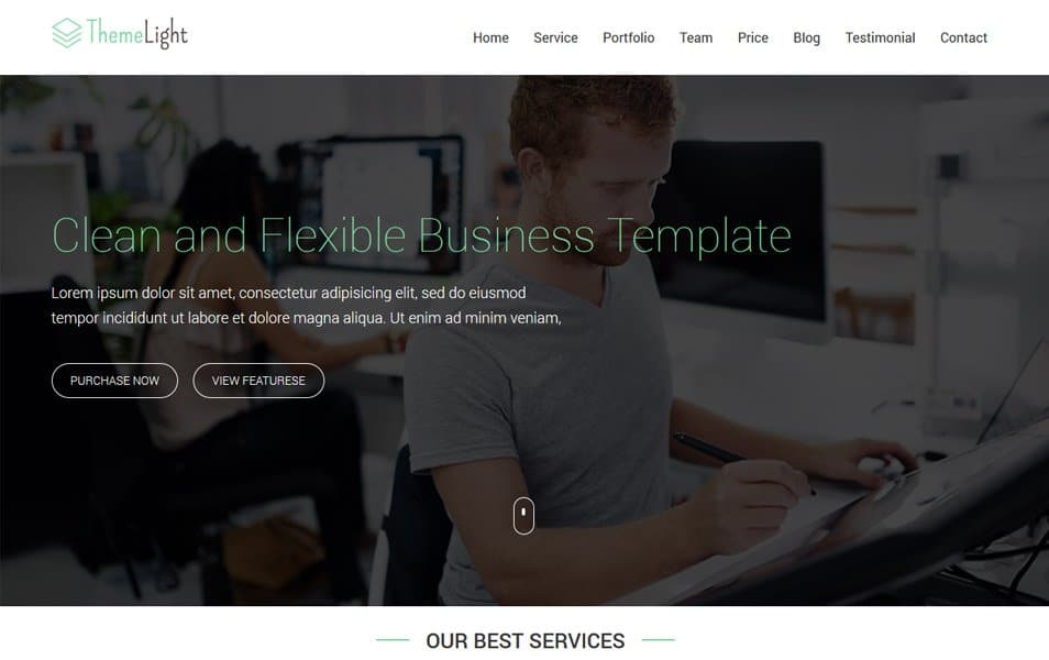 Themelight Bootstrap Business One Page Website Template
