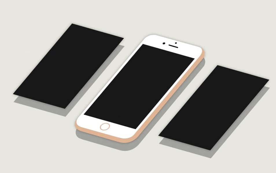 2D Flat Isometric Perspective iPhone 6S Plus Mockup
