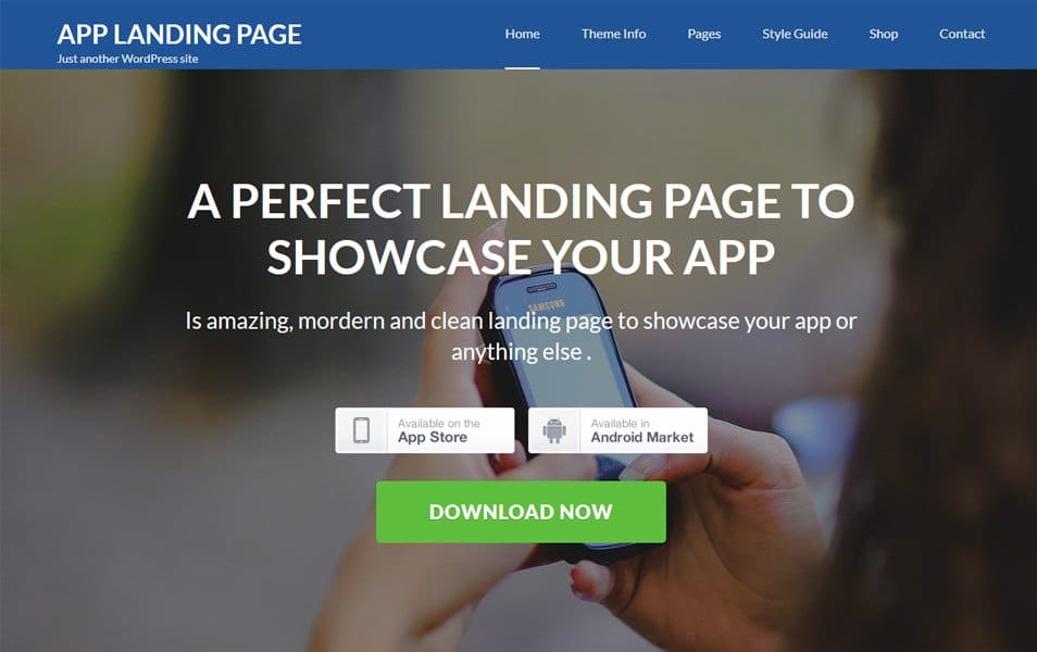 App Landing Page Responsive WordPress Theme