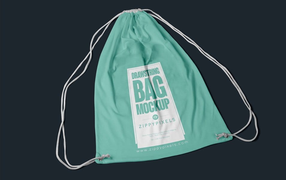 Free Fabric Drawstring Backpack Mockup