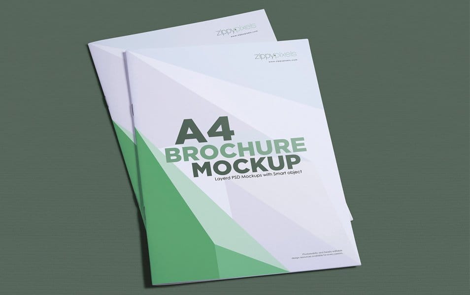 Gorgeous Free A4 Brochure Mockup In Portrait Layout